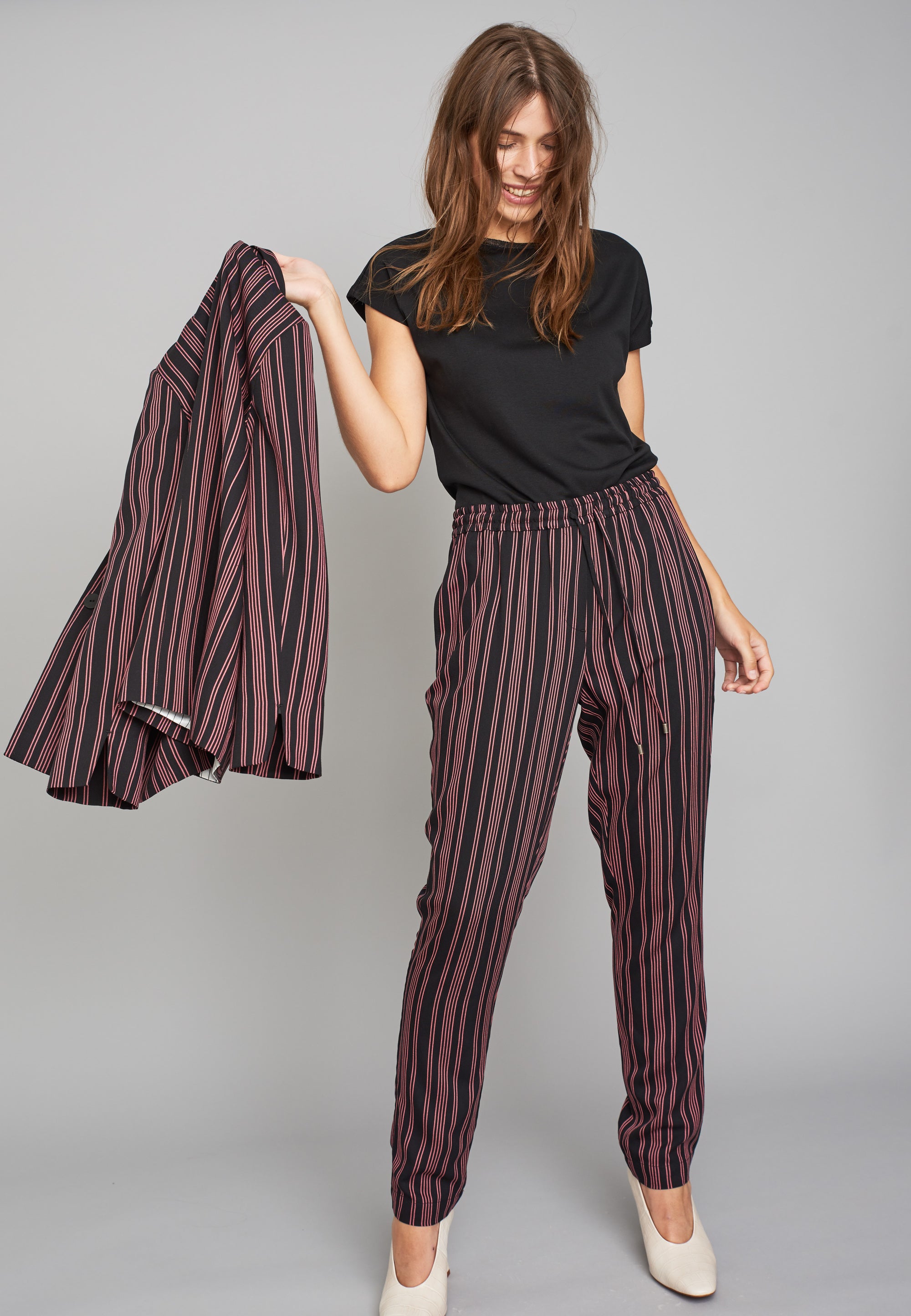 ECHTE Game, Loose Trousers SL Trousers 07006 Baroque Rose stripe