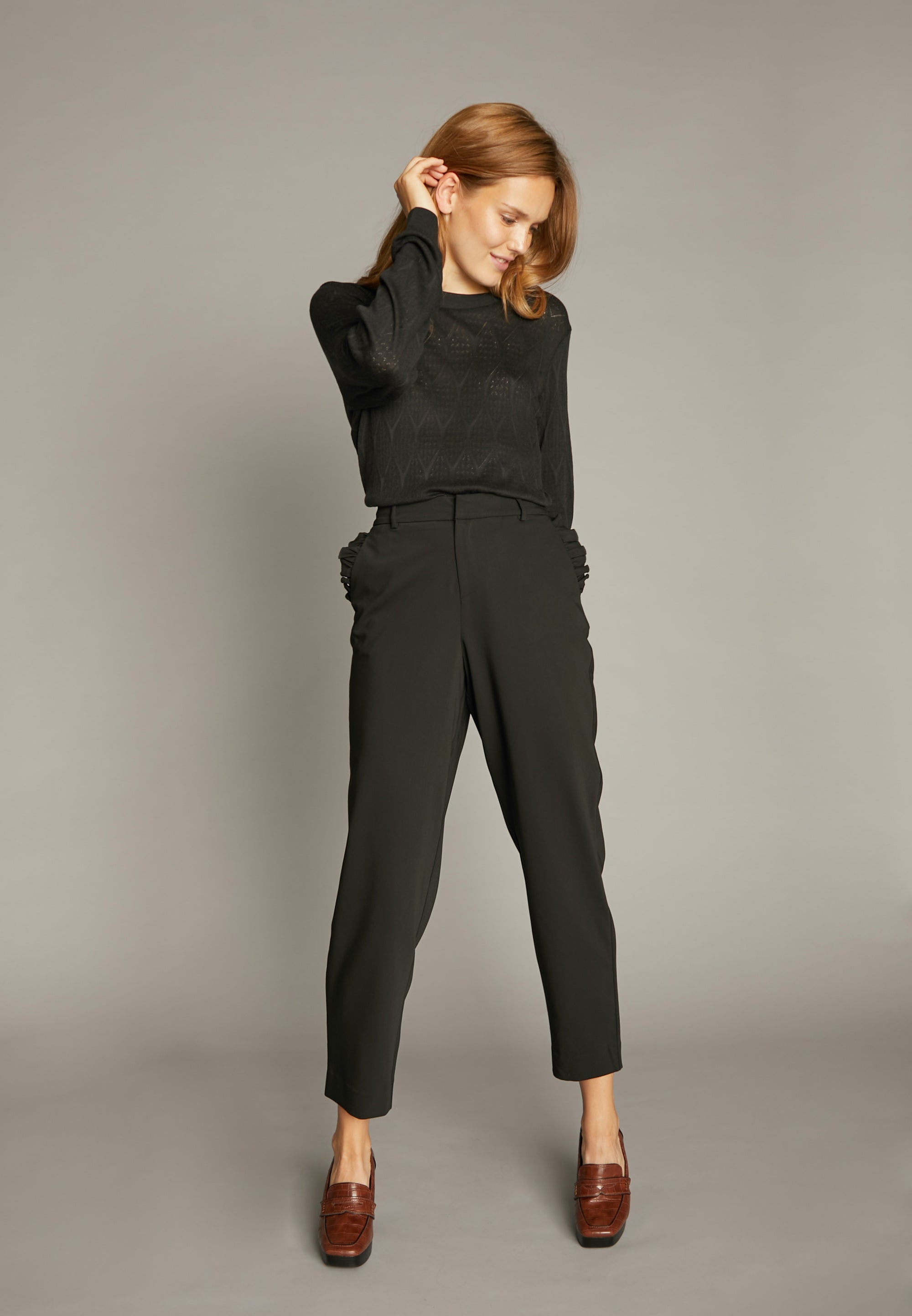 ECHTE Jessica Cropped Pants Trousers 01000 Black