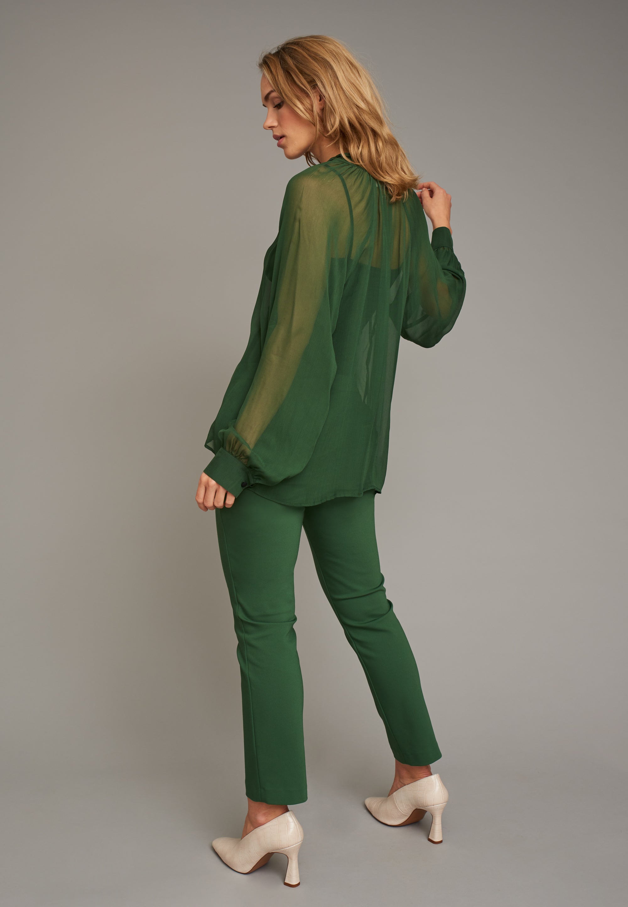 ECHTE Ruffled Sheer Blouse Blouses 03101 Grass