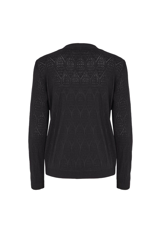 ECHTE Sheer Crew Neck Lace Knit, Knitwear Knitwear 01000 Black