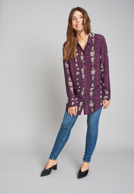 ECHTE Orion, Regular Shirts Shirts 05016 Dark Purple Snake