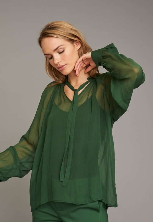 ECHTE Ruffled Sheer Blouse Blouses 03101 Grass