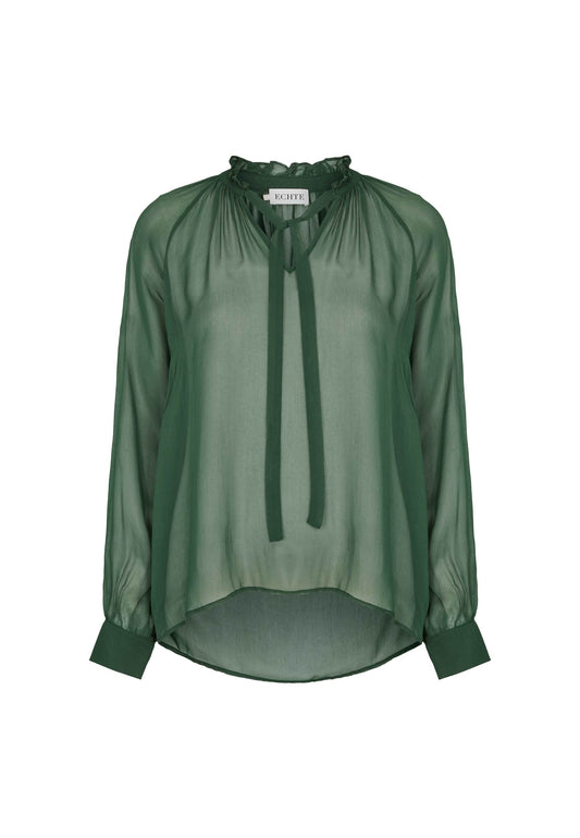 ECHTE Ruffled Sheer Blouse Blouses 03101 Grass